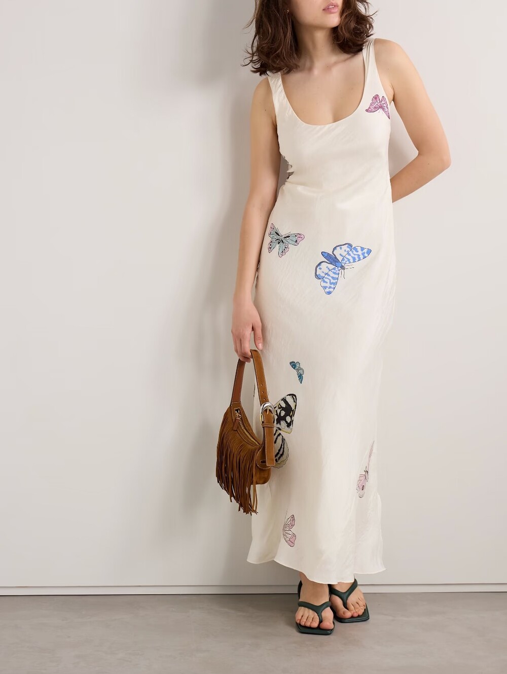 15. NWT ALIX OF BOHEMIA ADELE PRINTED CRINKLED SILK MAXI DRESS